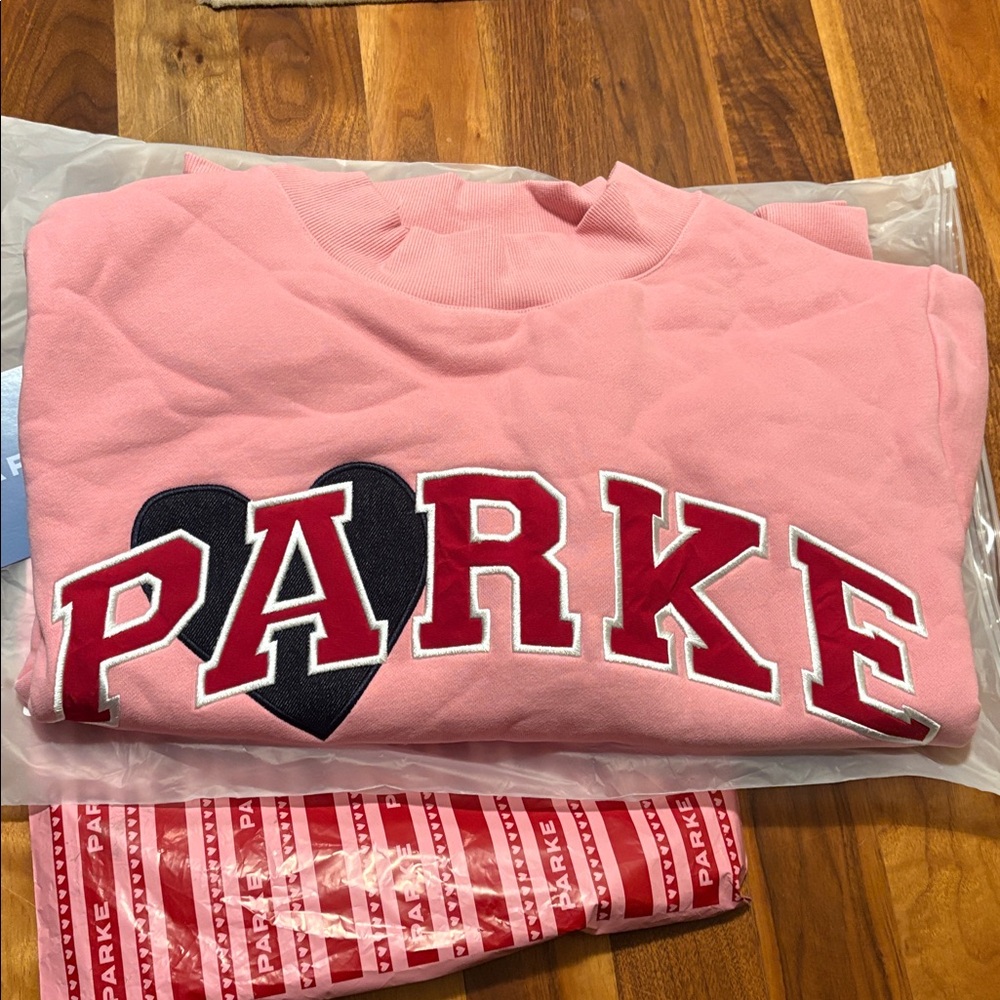 Parke Valentines Varsity Blush Mockneck, NEW - Picture 9 of 13